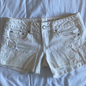 White jean shorts